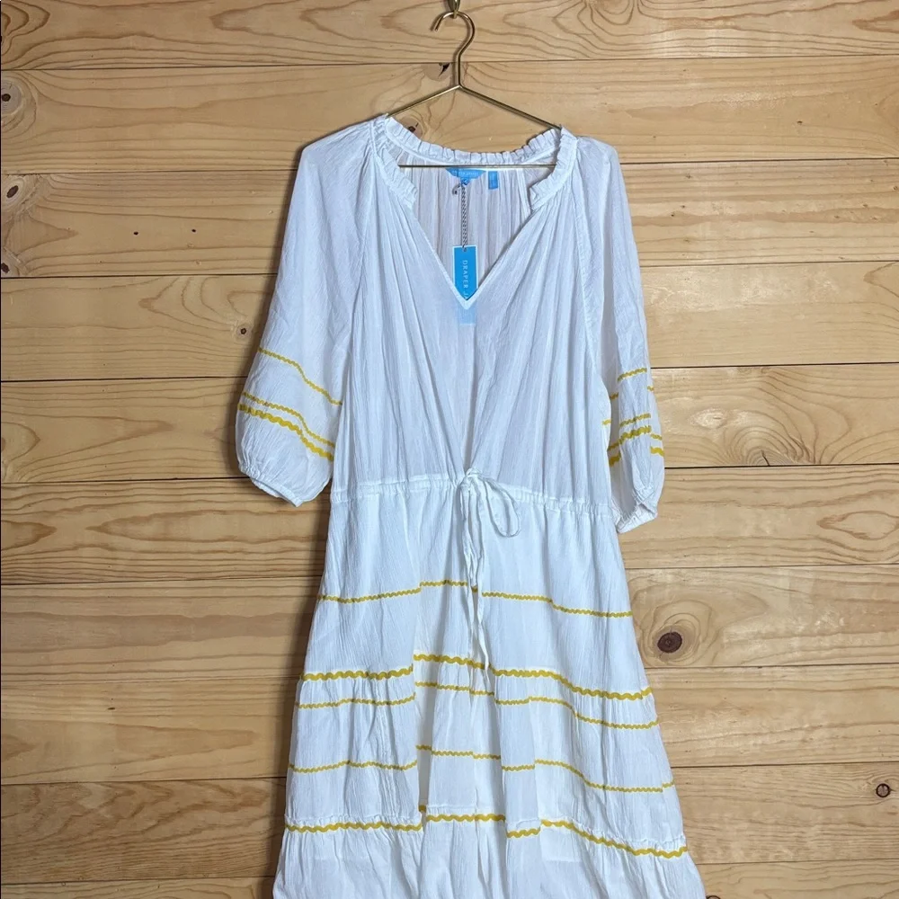 NWT Draper James white Rick rack detail dress 1x‎